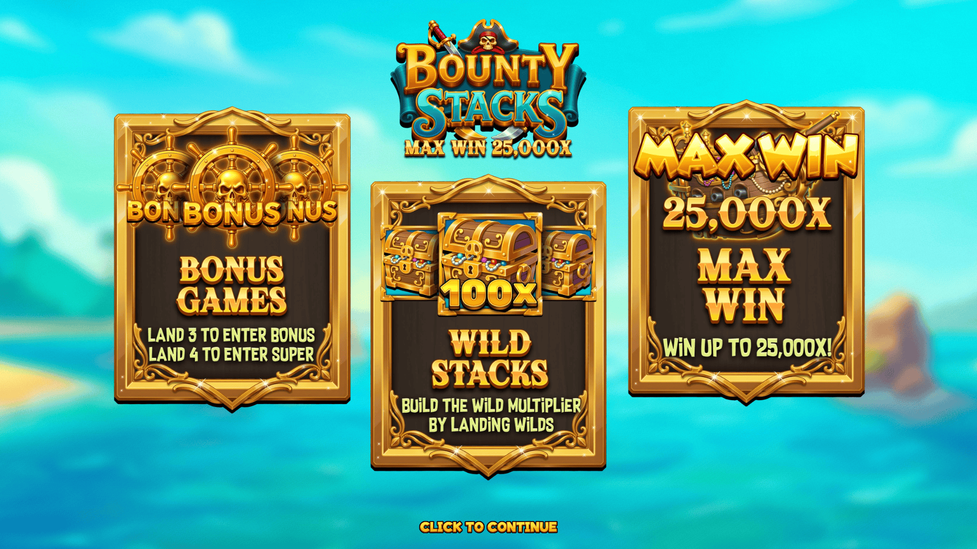 Bounty Stacks slot intro screen