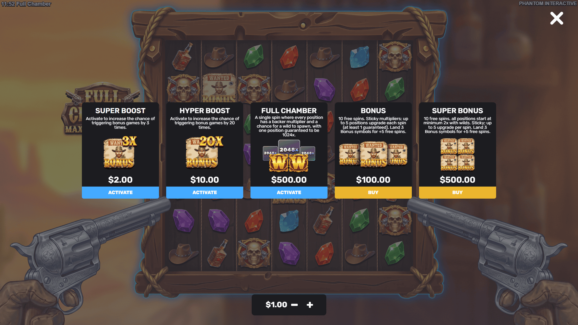 Full Chamber bonus buy menu