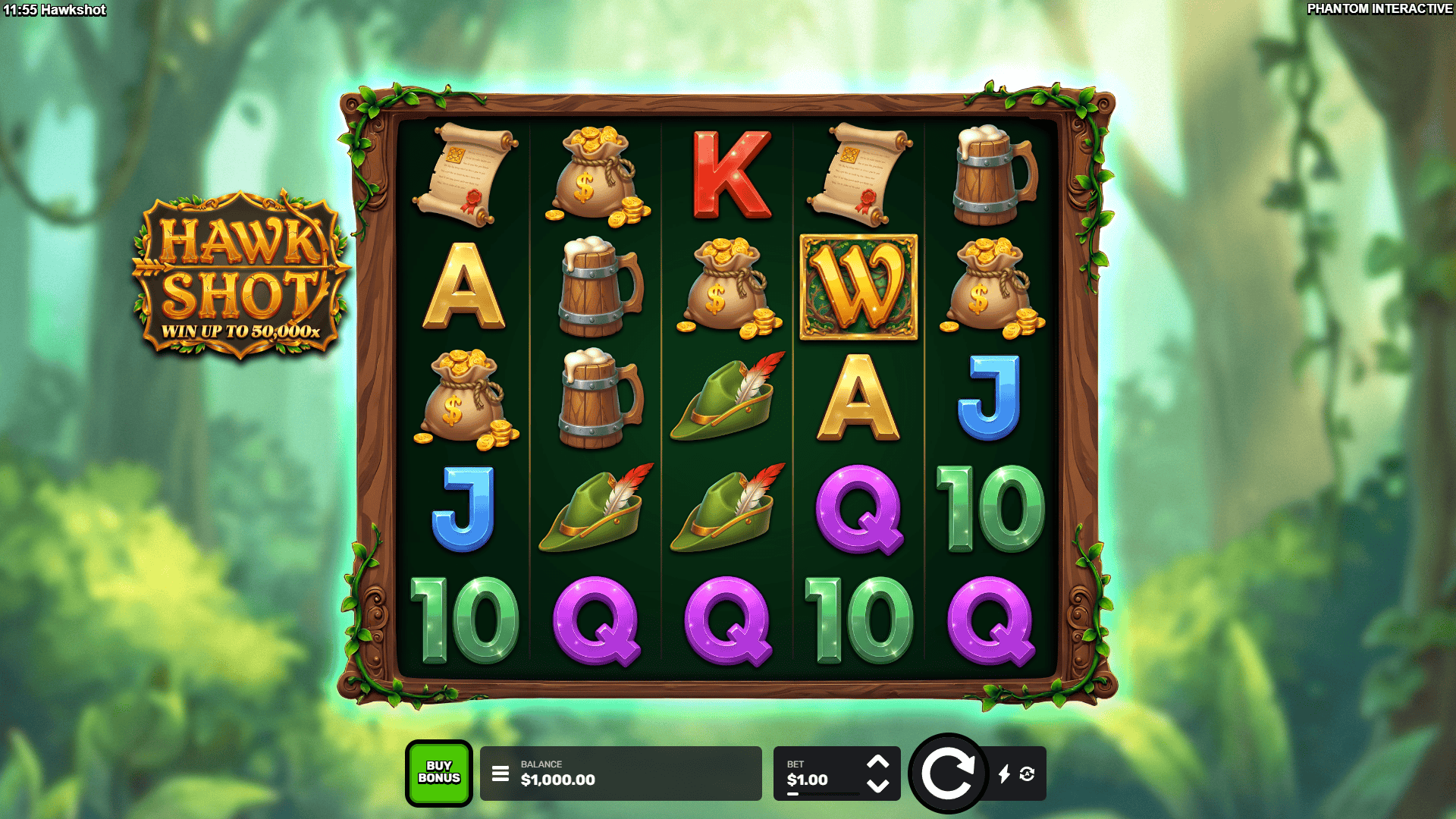 Hawkshot slot gameplay reels