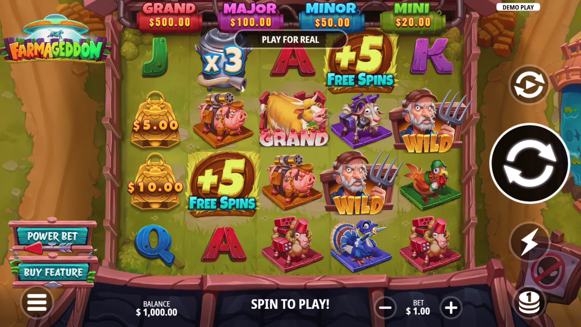 Farmageddon slot gameplay reels