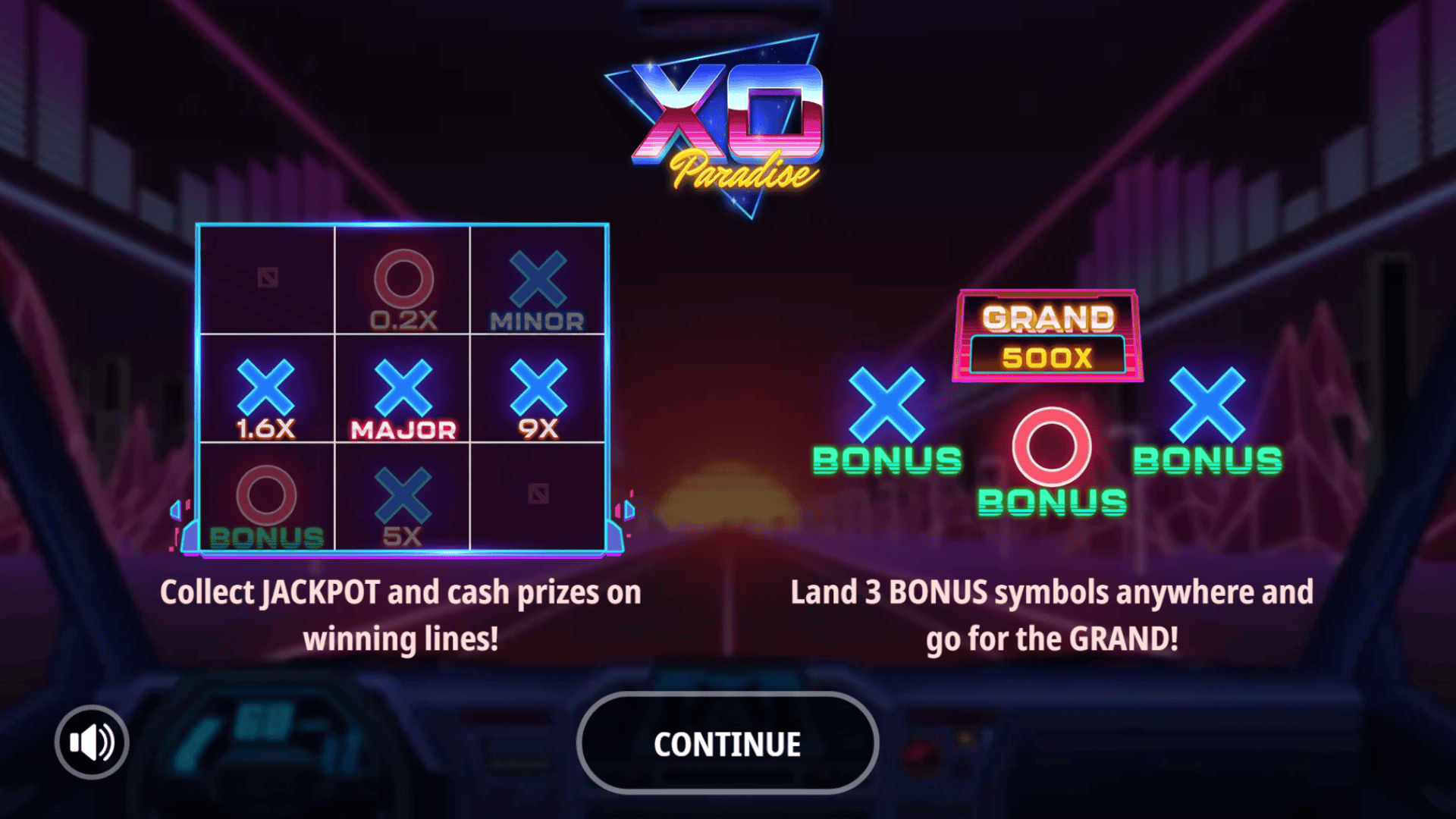 XO Paradise slot intro screen