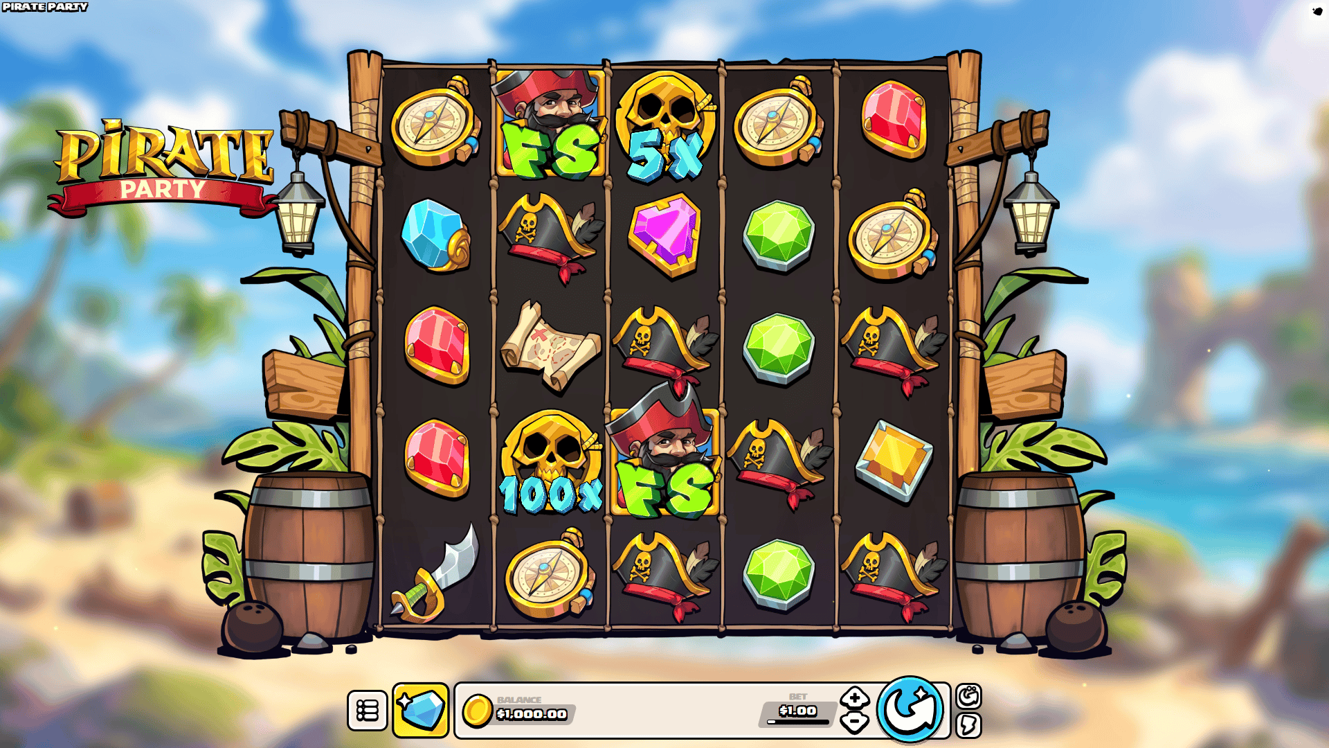 Pirate Party slot gameplay reels