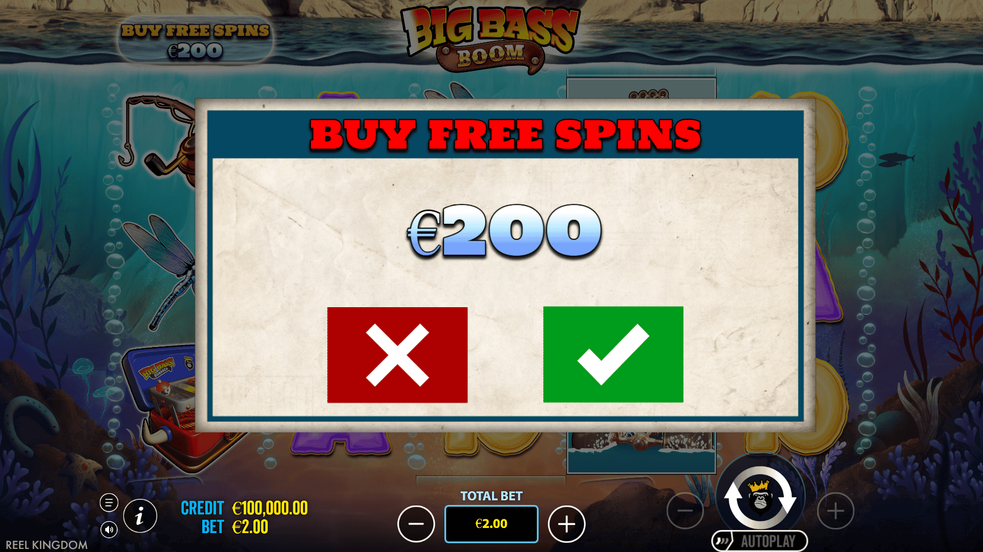Big Bass BOOM bonus buy menu