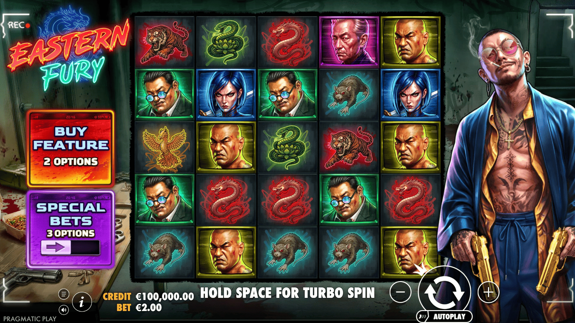 Eastern Fury slot gameplay reels