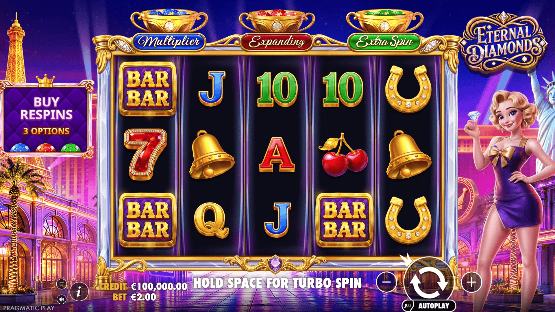 Eternal Diamonds slot gameplay reels