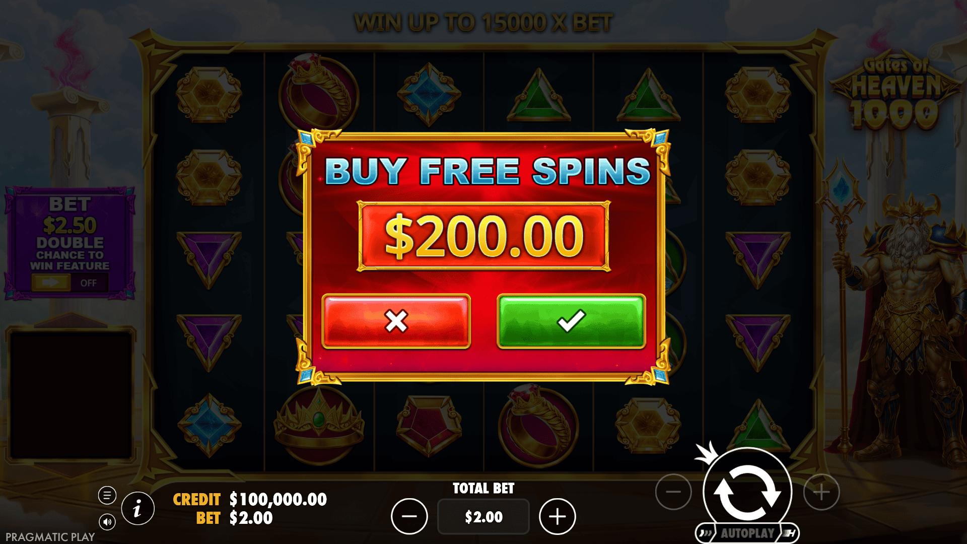 Gates of Heaven 1000 bonus buy menu