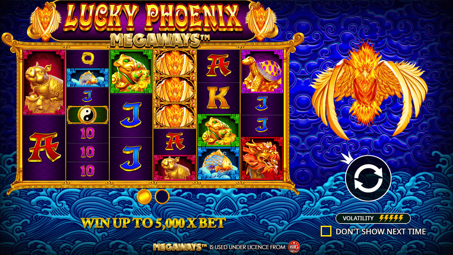 Lucky Phoenix Megaways slot intro screen