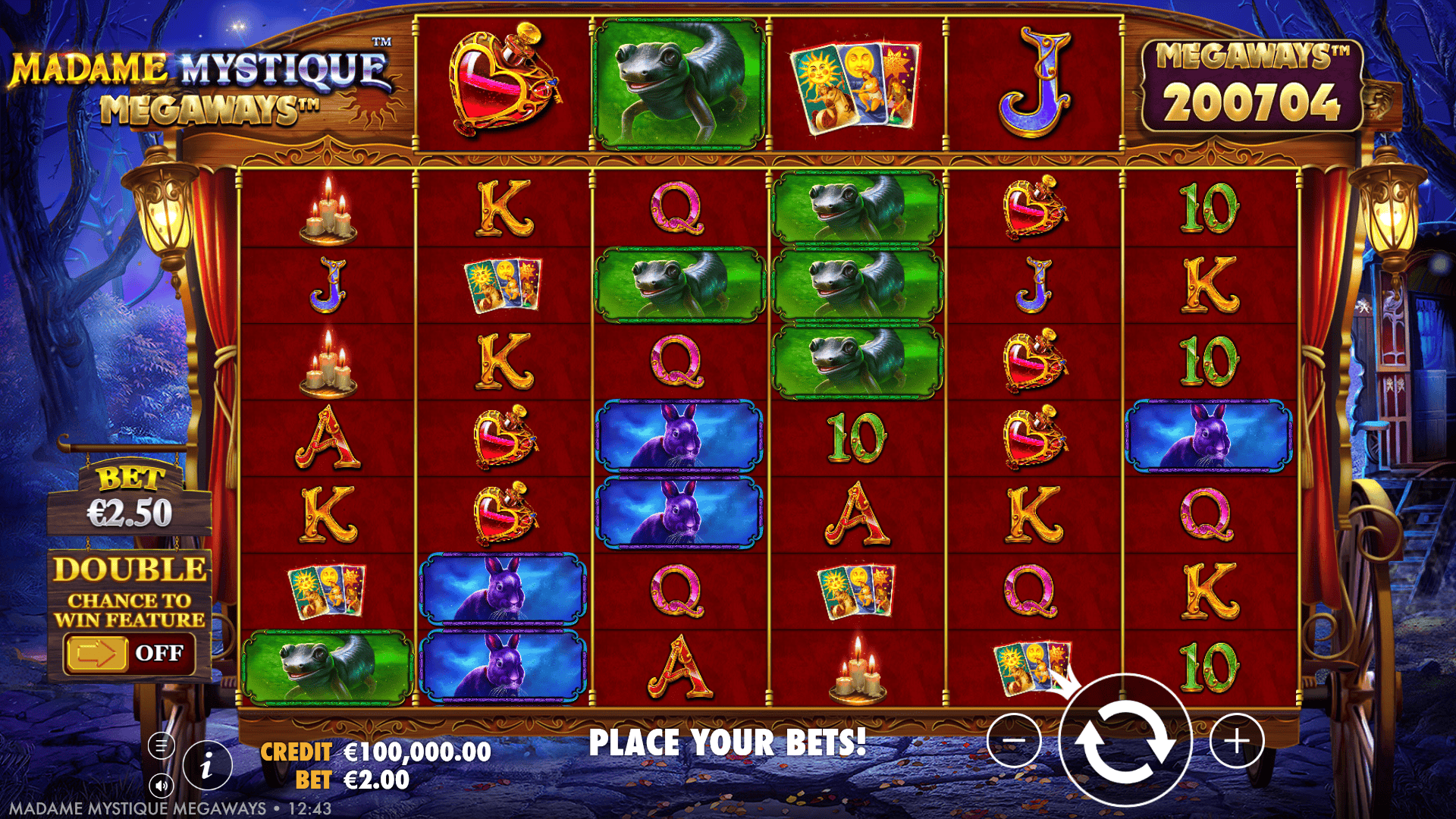 Madame Mystique Megaways slot gameplay reels