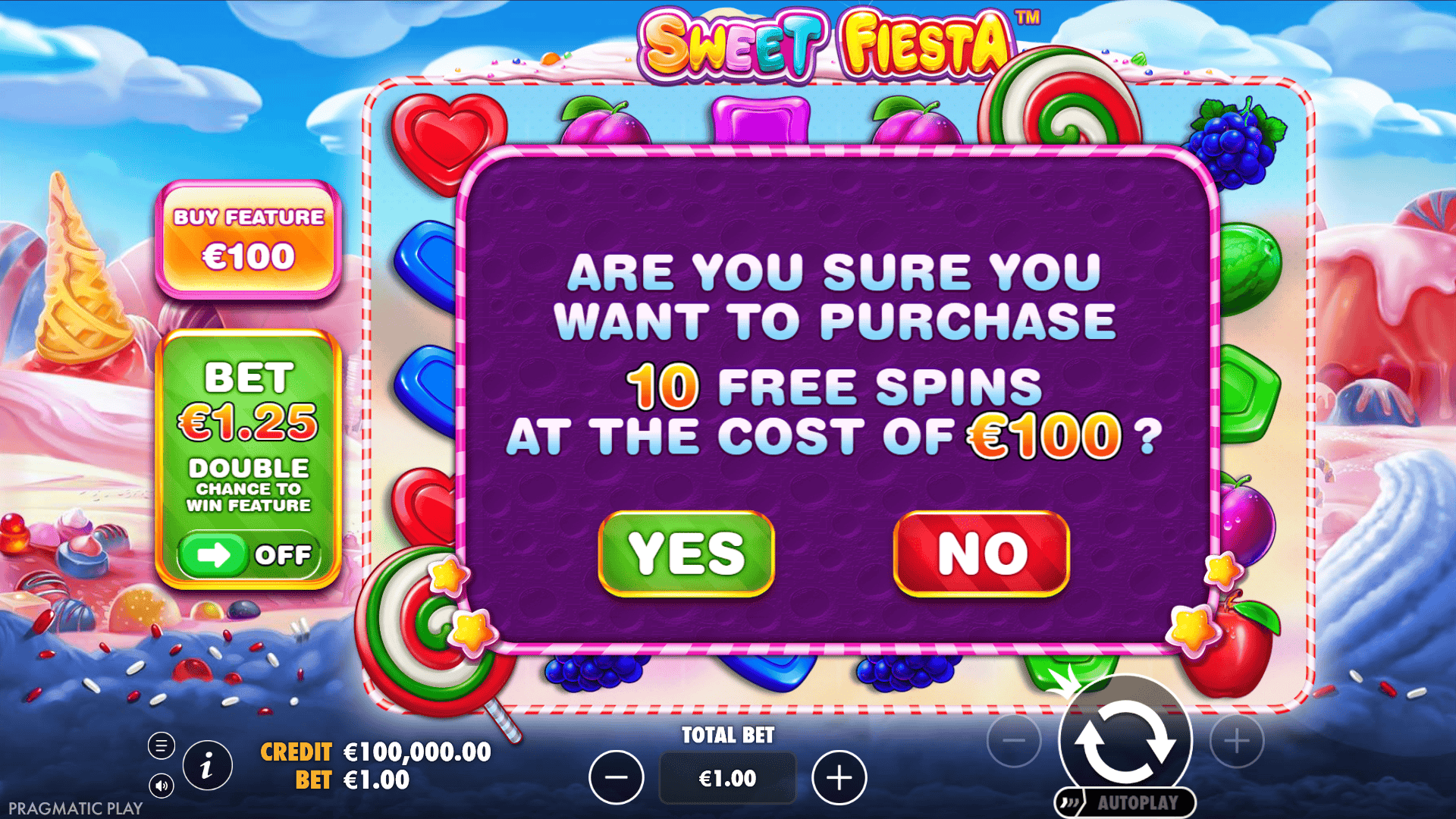 Sweet Fiesta bonus buy menu