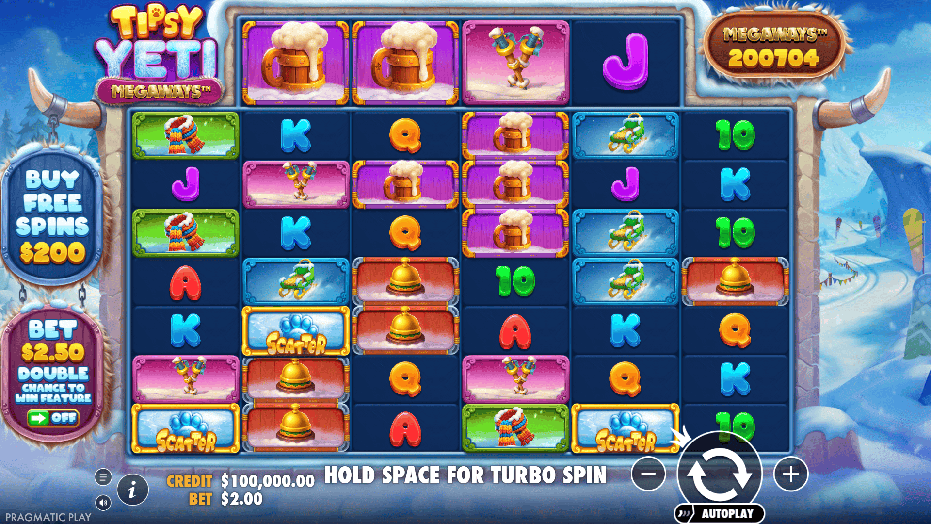 Tipsy Yeti Megaways slot gameplay reels