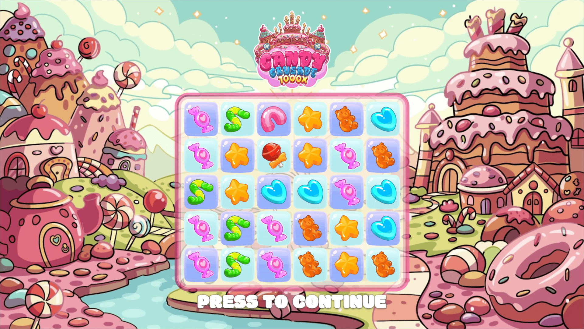 Candy Crusade 1000x slot intro screen