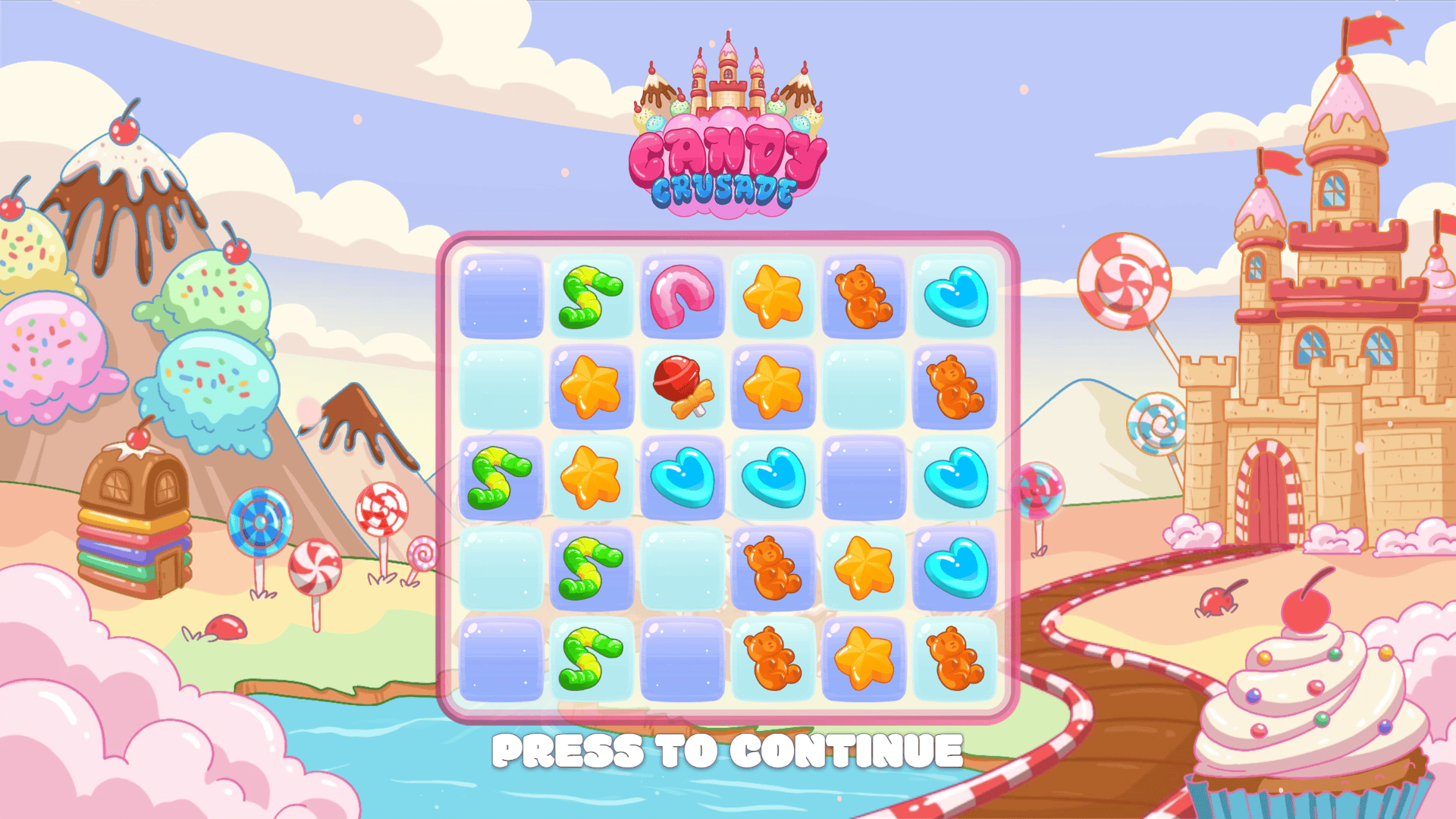Candy Crusade slot intro screen
