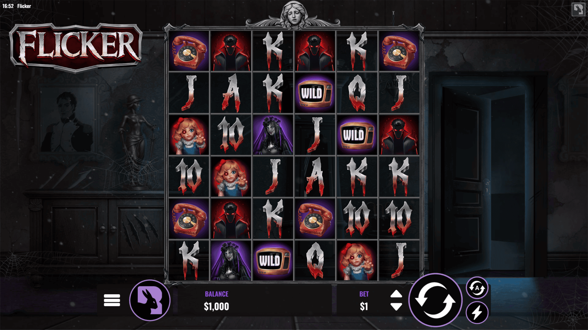 Flicker slot gameplay reels