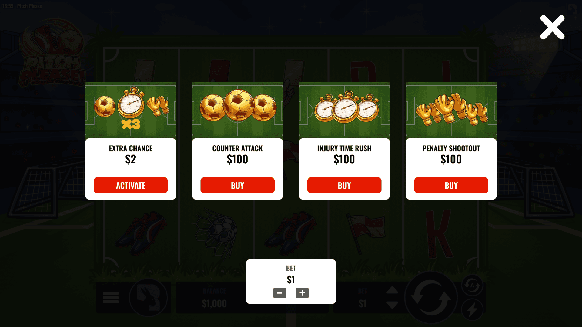 Pitch Please bonus buy menu