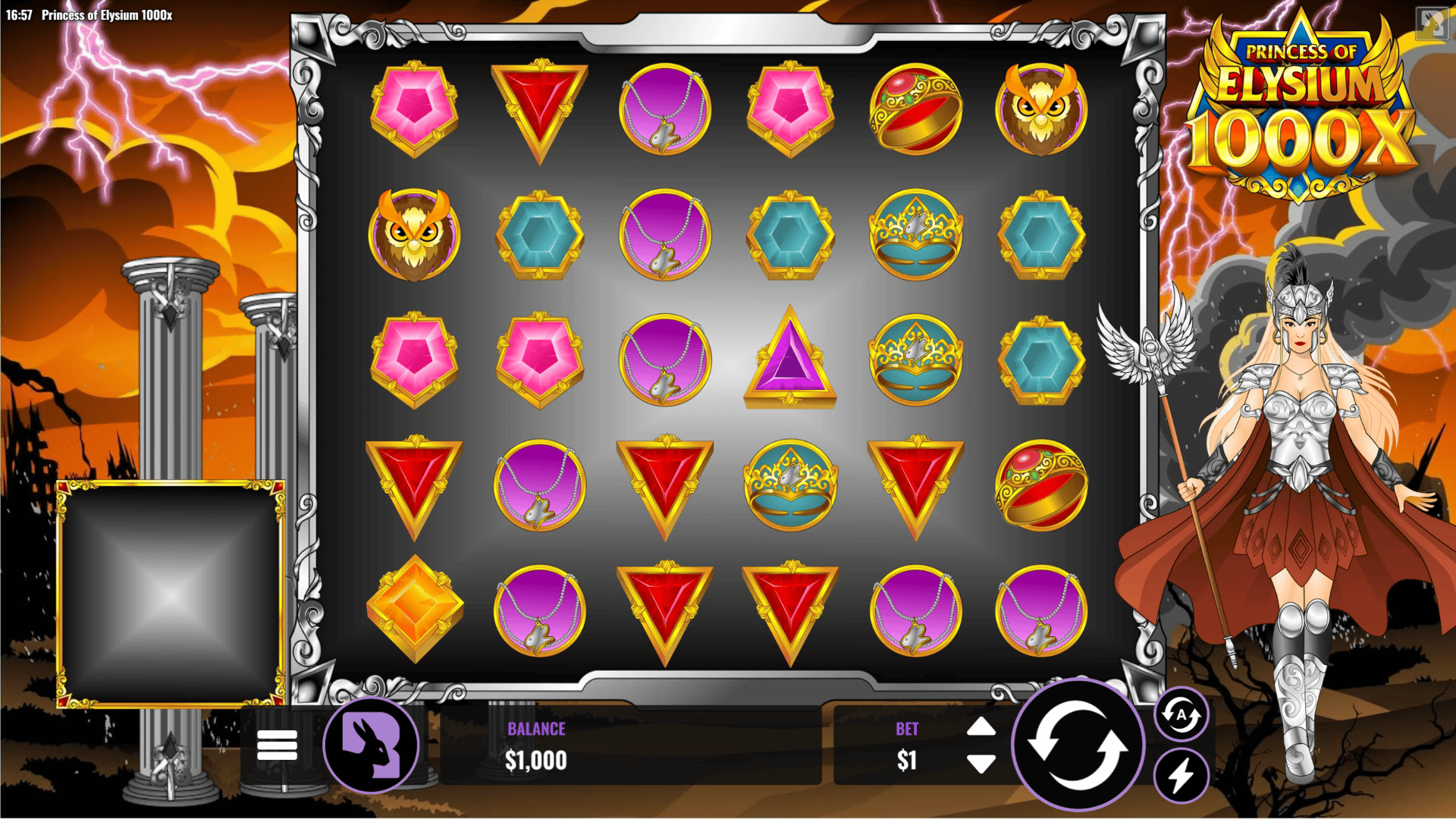Princess of Elysium 1000x slot gameplay reels