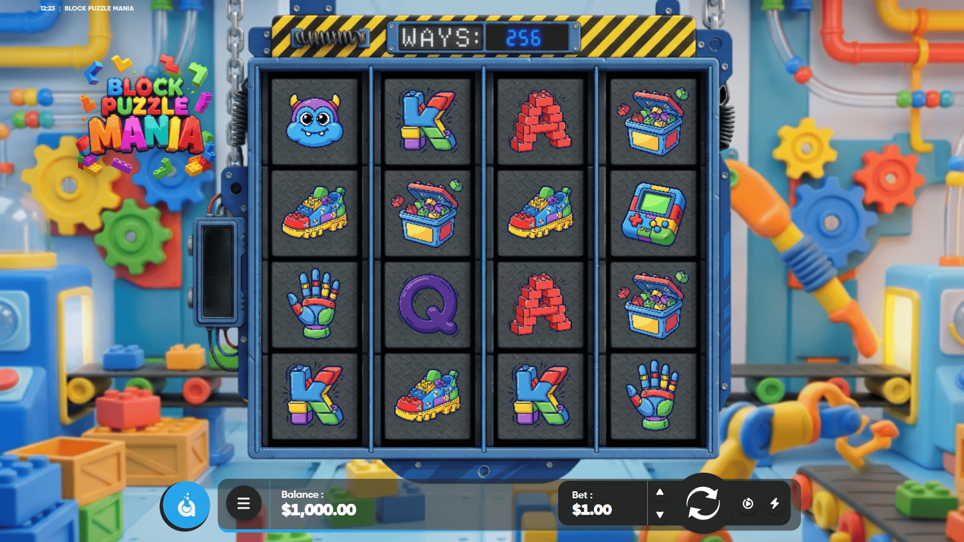 Block Puzzle Mania slot gameplay reels