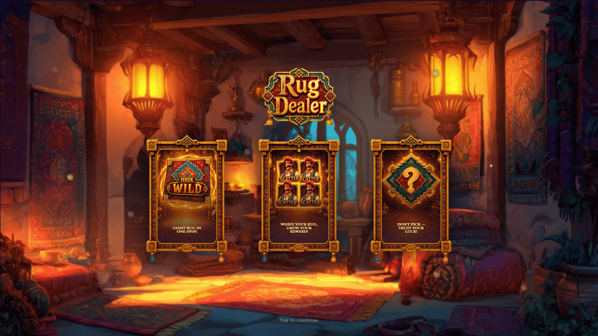 Rug Dealer slot intro screen