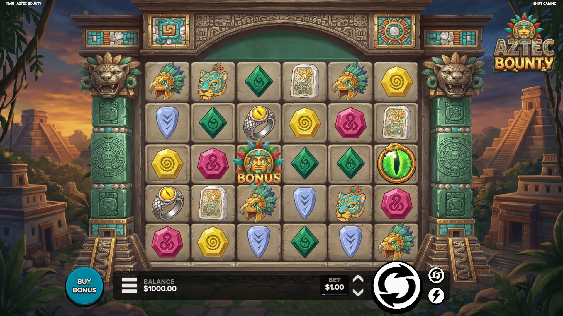 Aztec Bounty slot gameplay reels