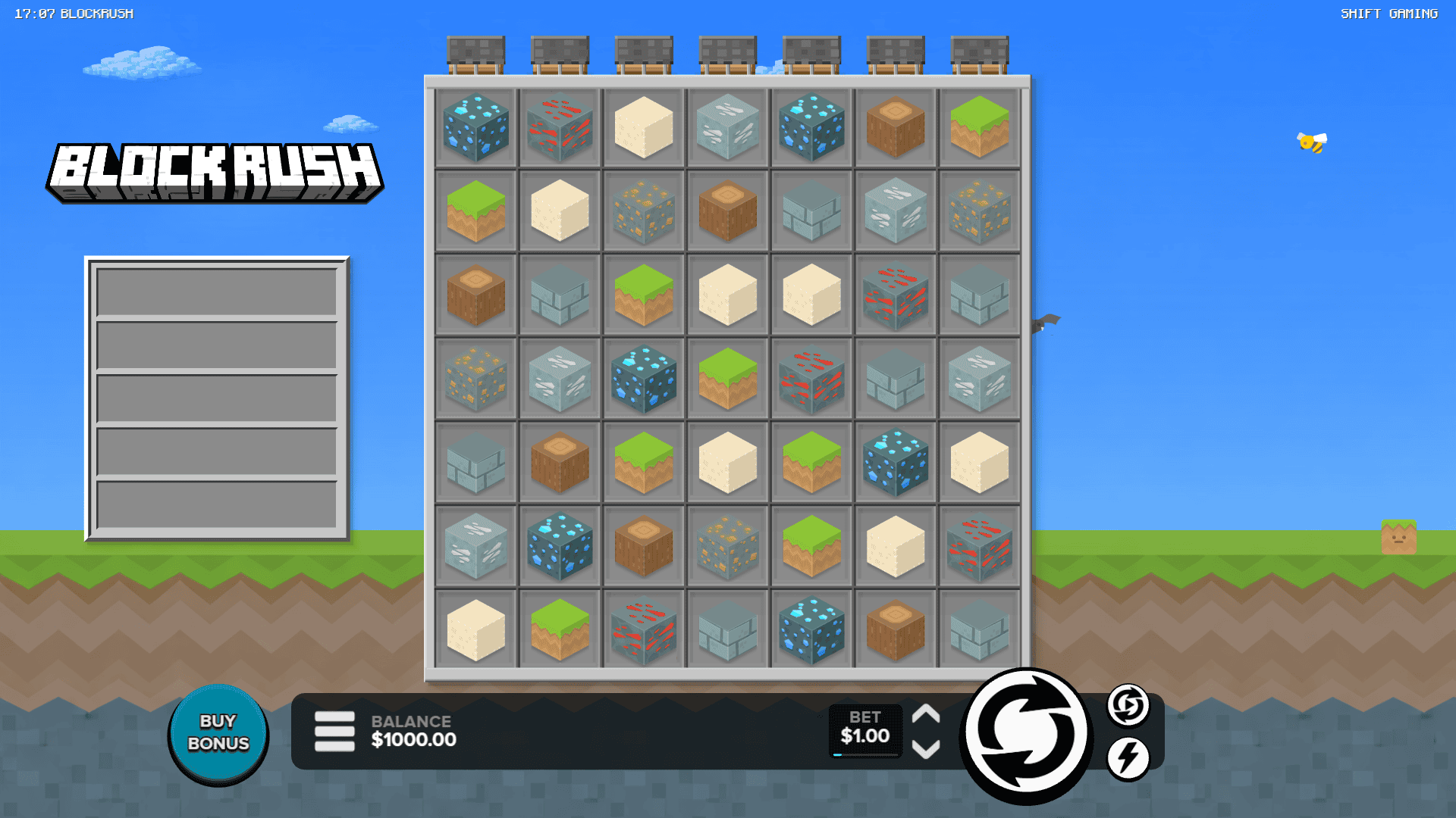 BlockRush slot gameplay reels