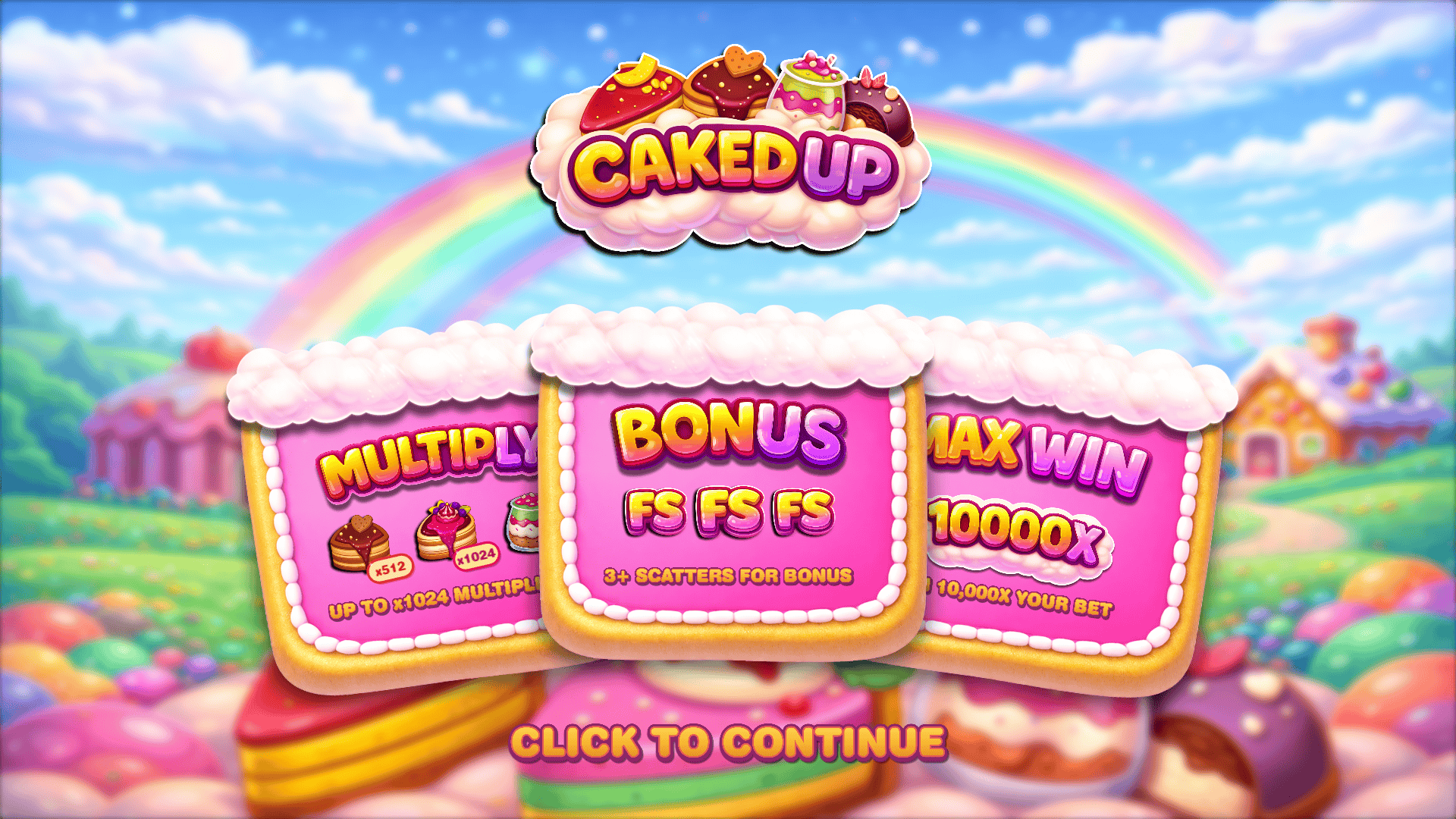 Caked Up slot intro screen