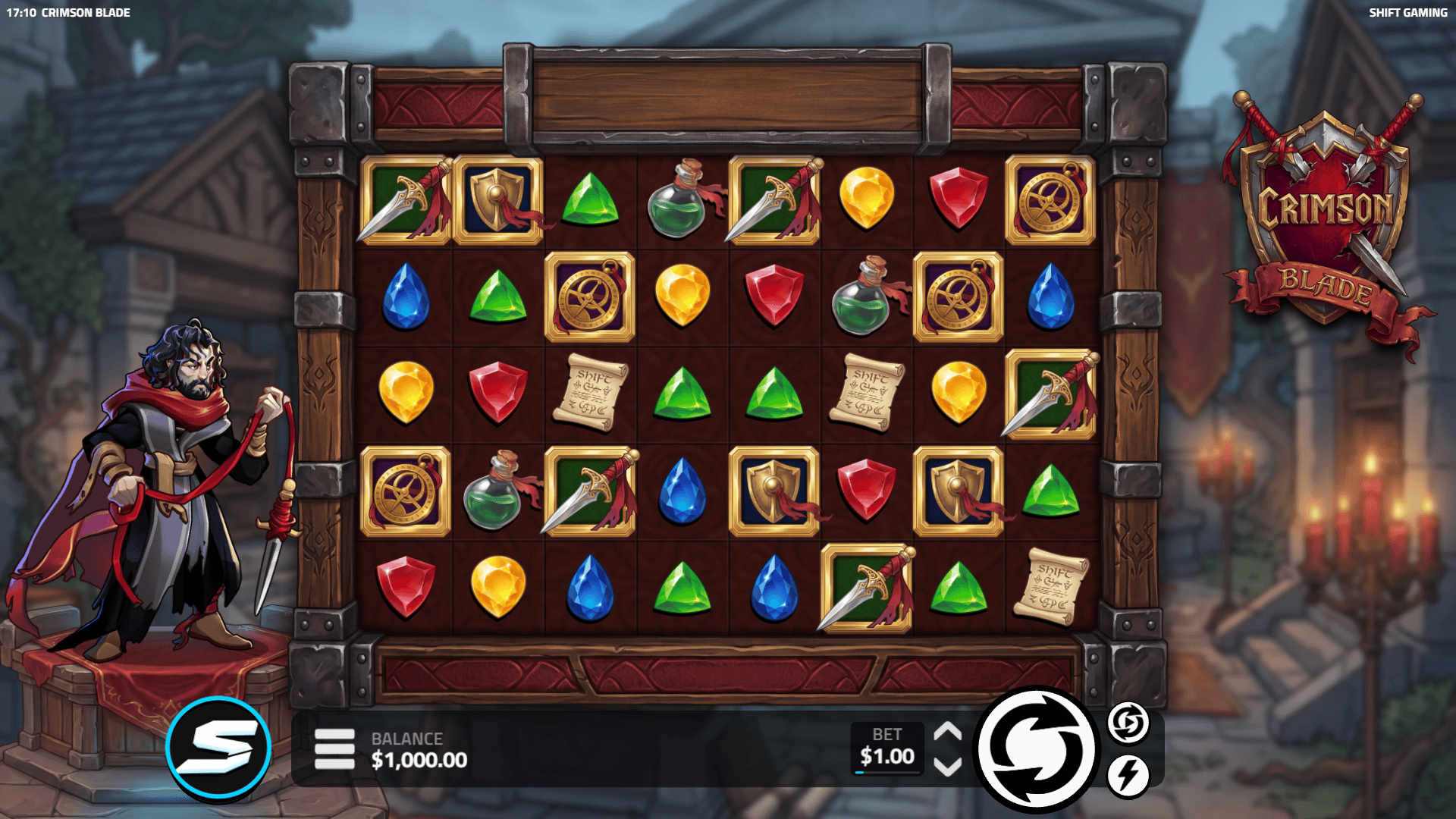 Crimson Blade slot gameplay reels