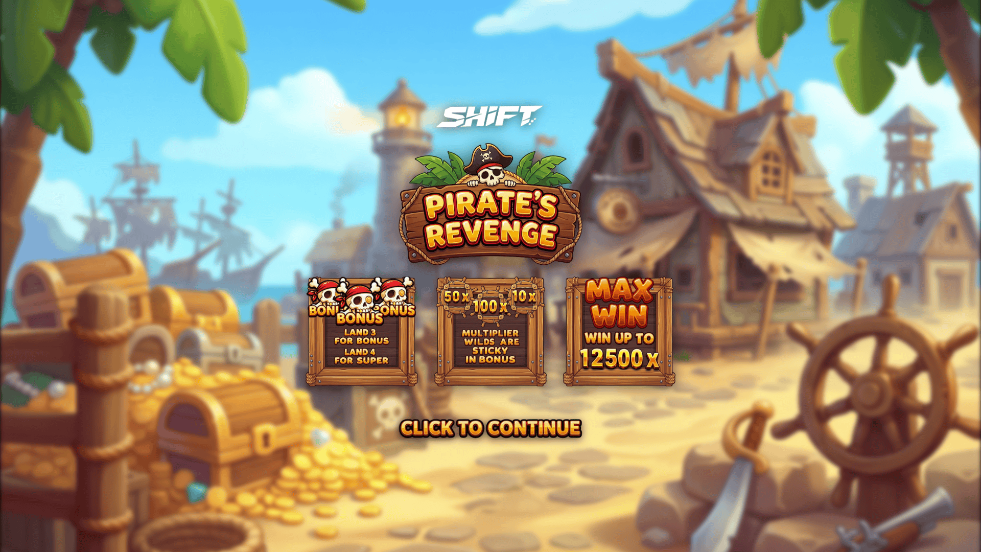 Pirates Revenge slot intro screen