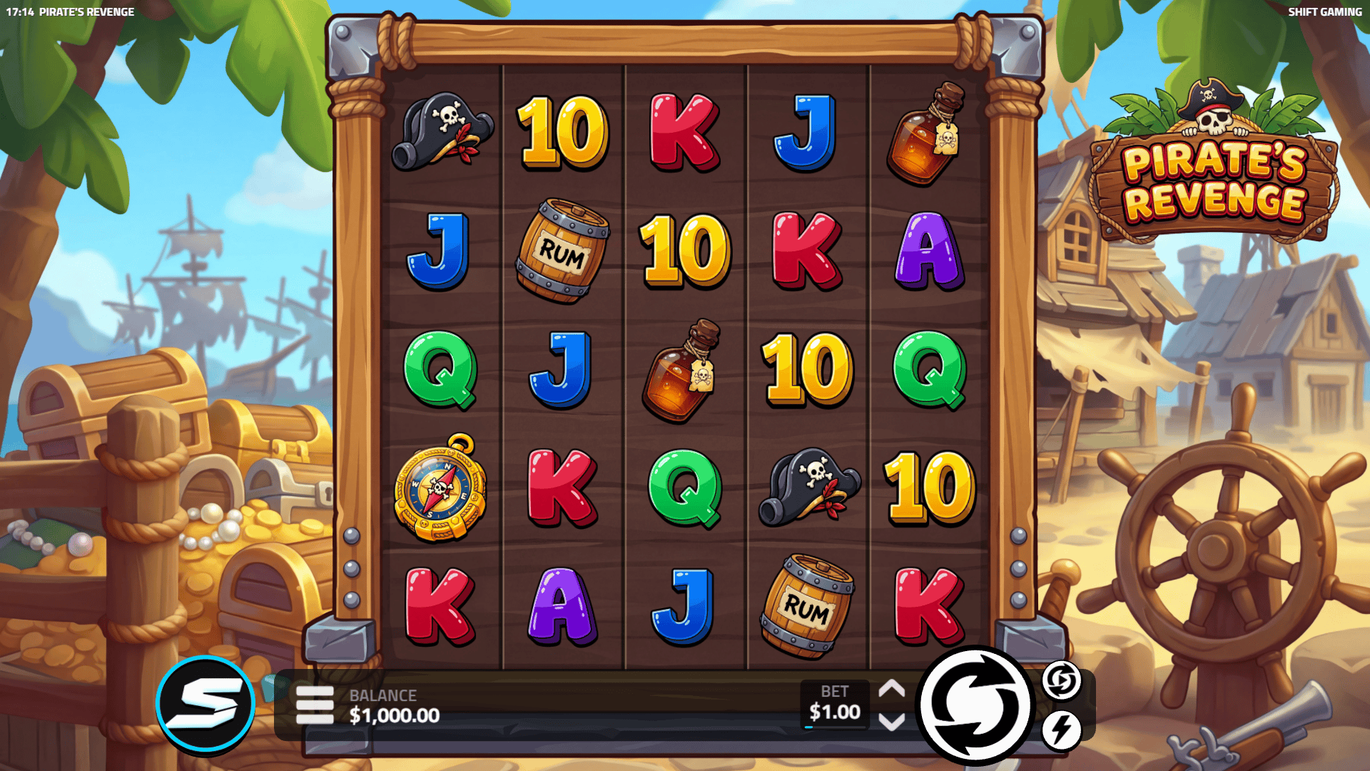 Pirates Revenge slot gameplay reels