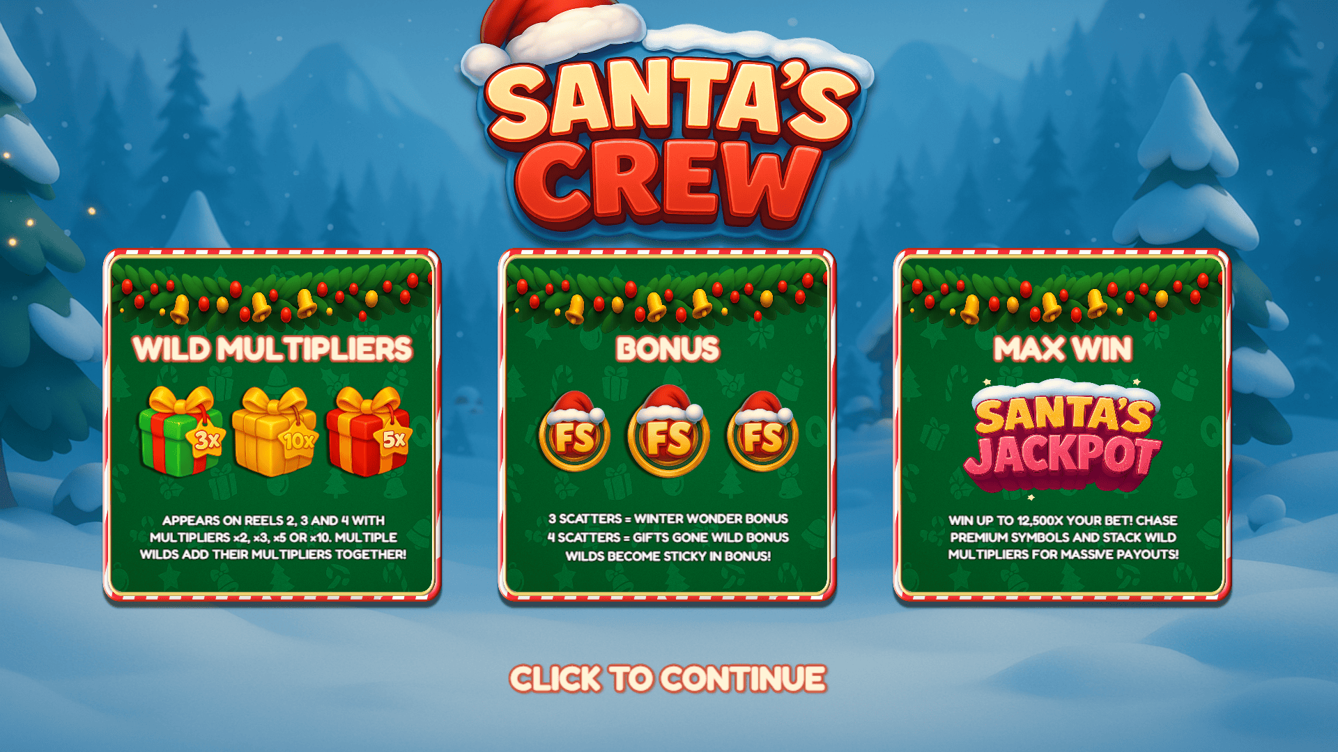 Santas Crew slot intro screen