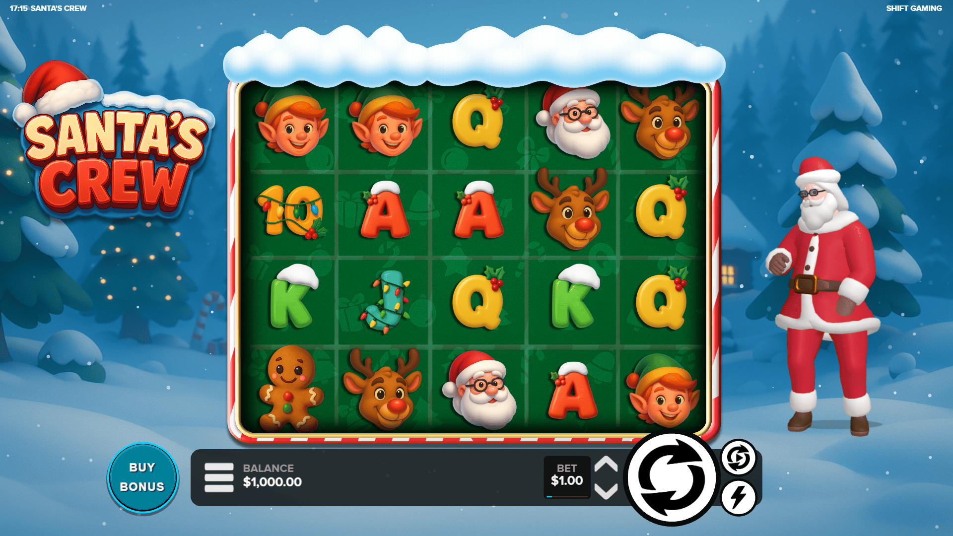 Santas Crew slot gameplay reels