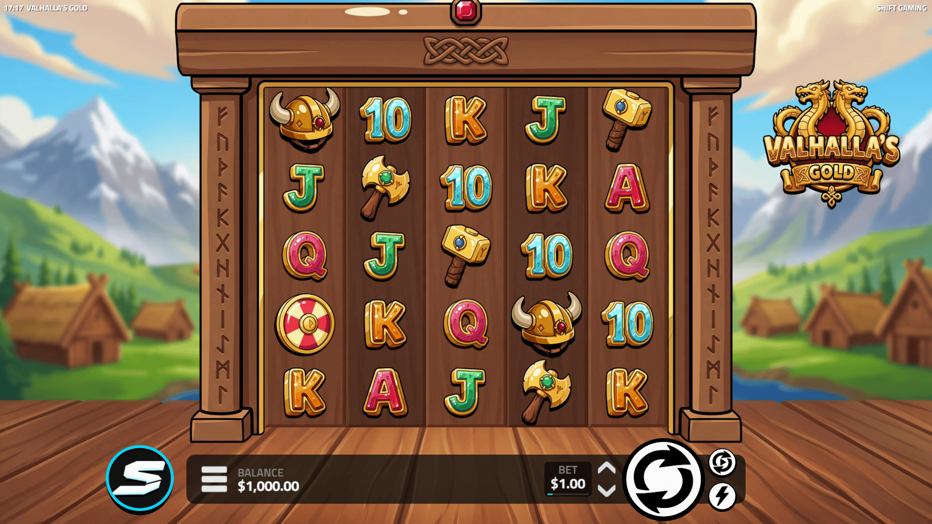 Valhallas Gold slot gameplay reels