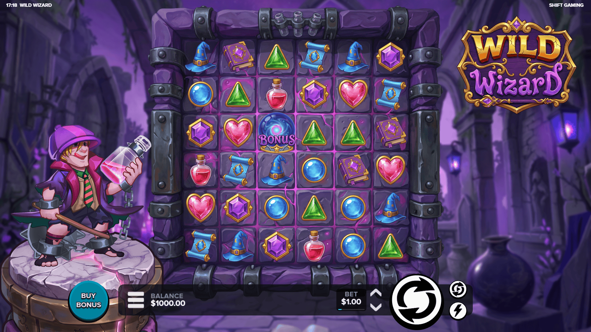 Wild Wizard slot gameplay reels