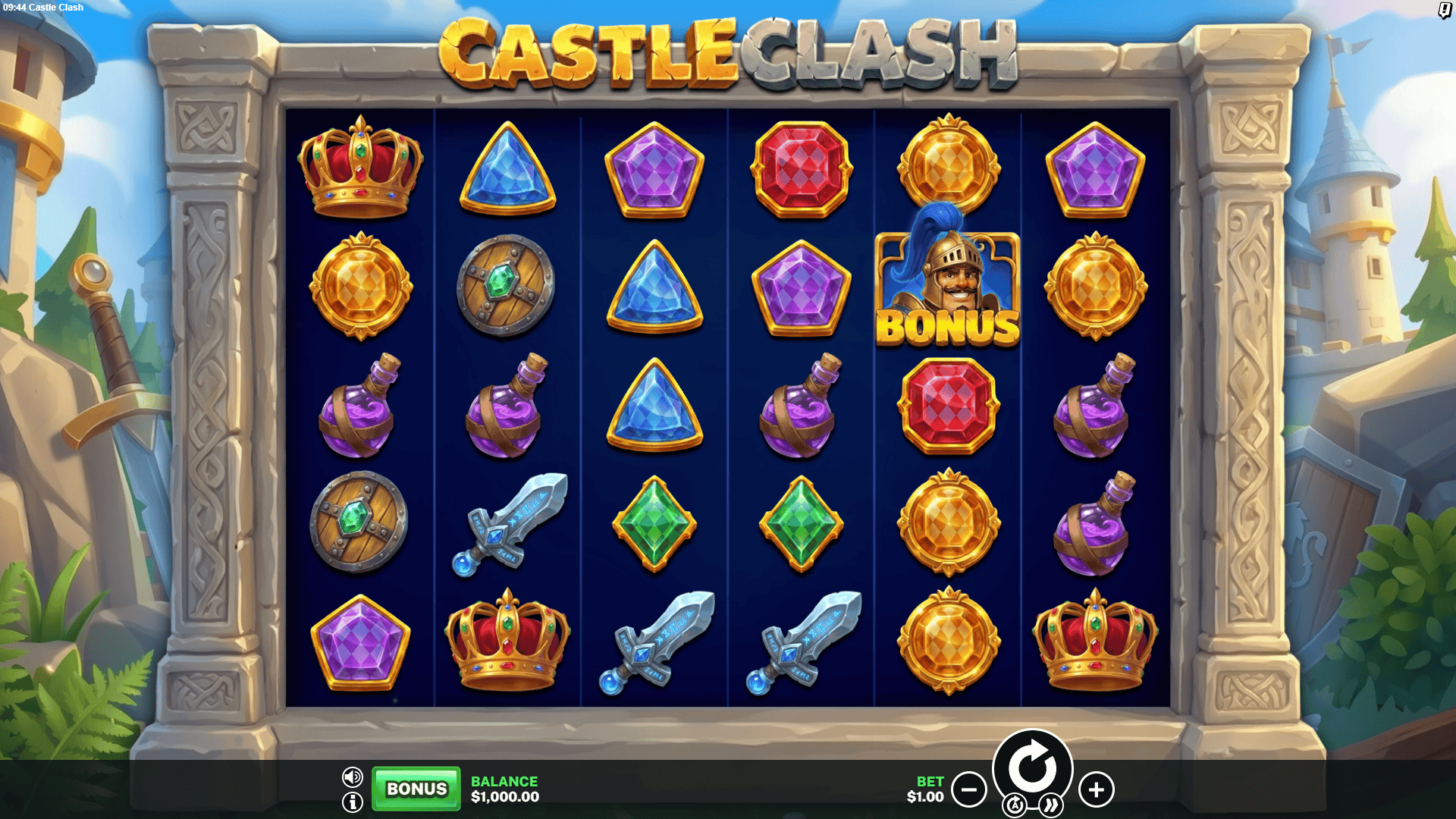 Castle Clash slot gameplay reels