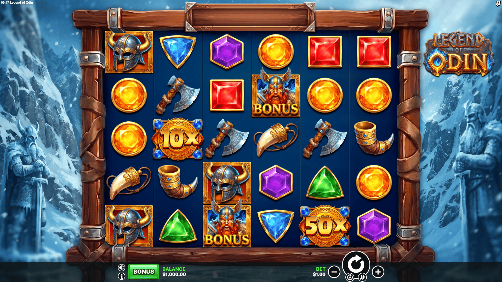 Legend of Odin slot gameplay reels