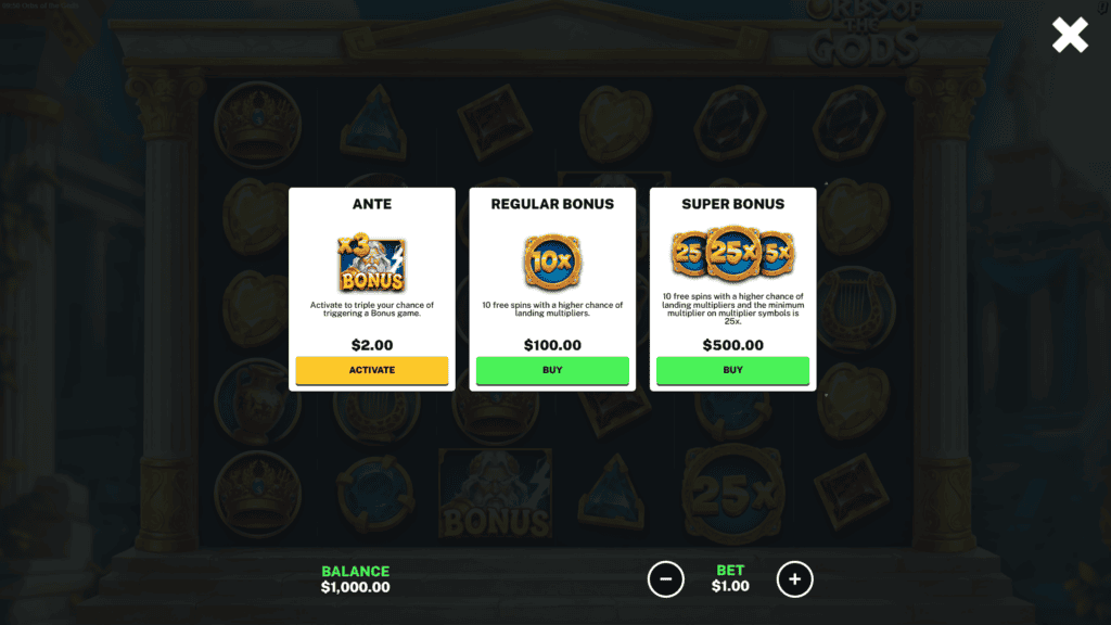 Sidequest orbs of the gods bonus buy