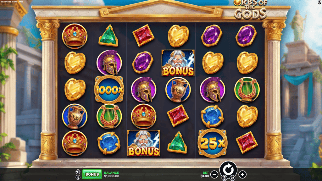 Sidequest orbs of the gods slot game preview