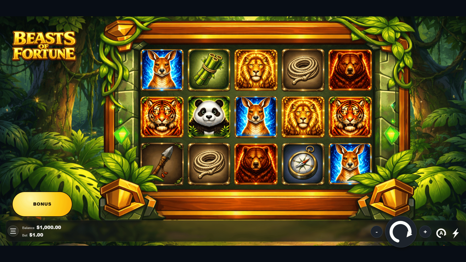 Beasts Of Fortune slot gameplay reels