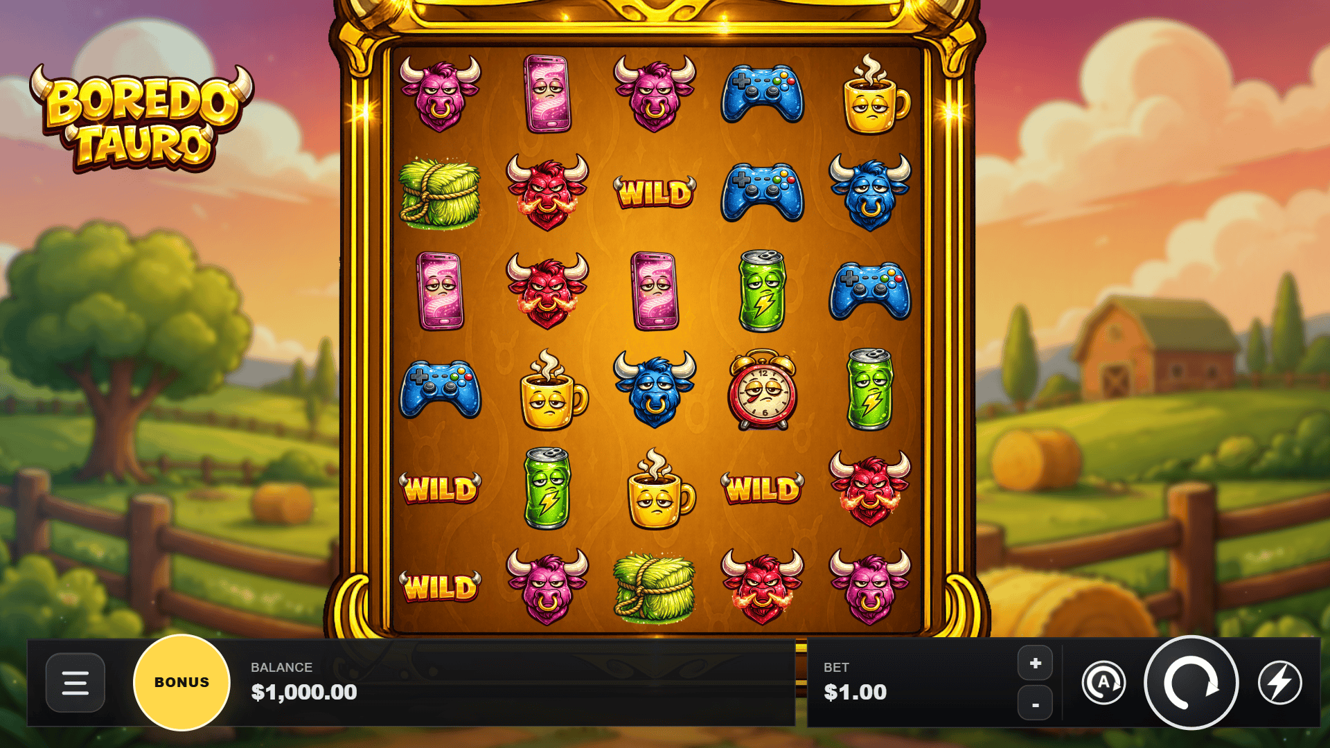 Boredo Tauro slot gameplay reels