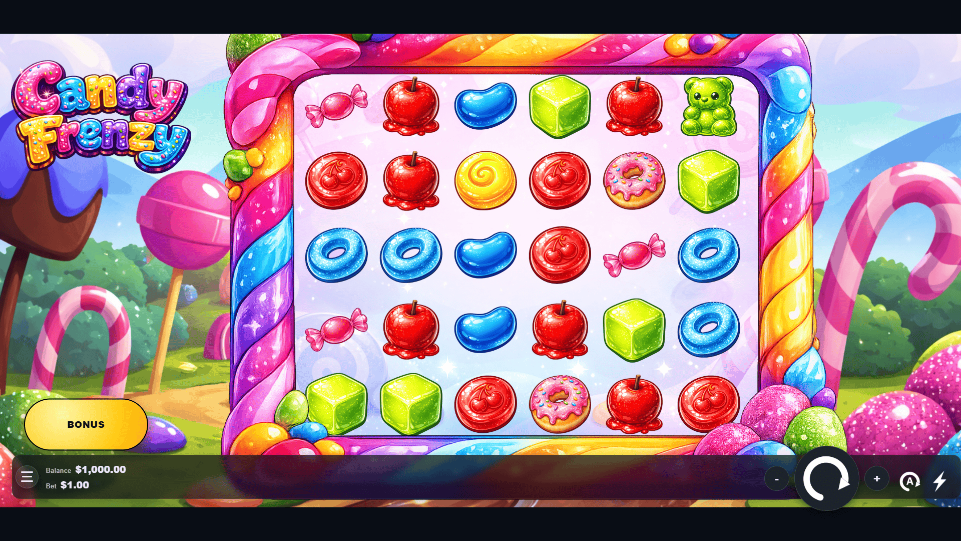 Candy Frenzy slot gameplay reels
