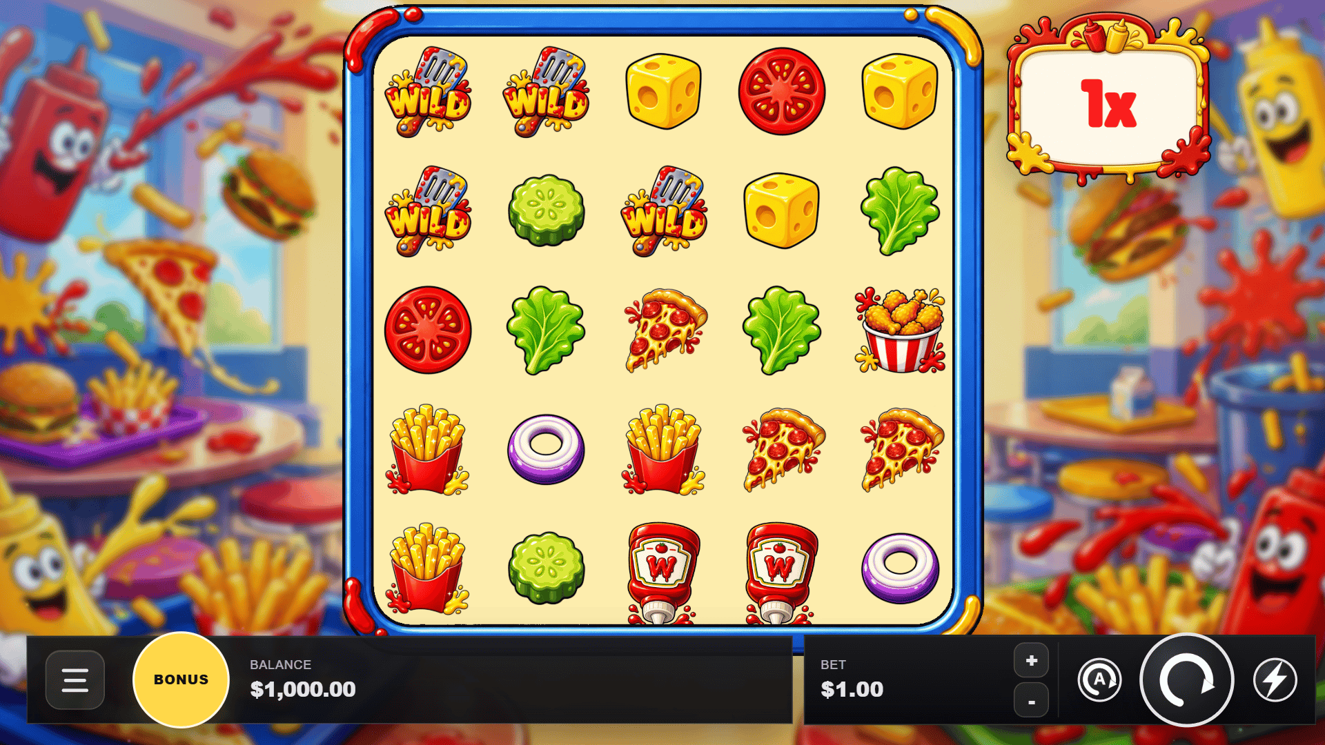 Condiment Chaos slot gameplay reels