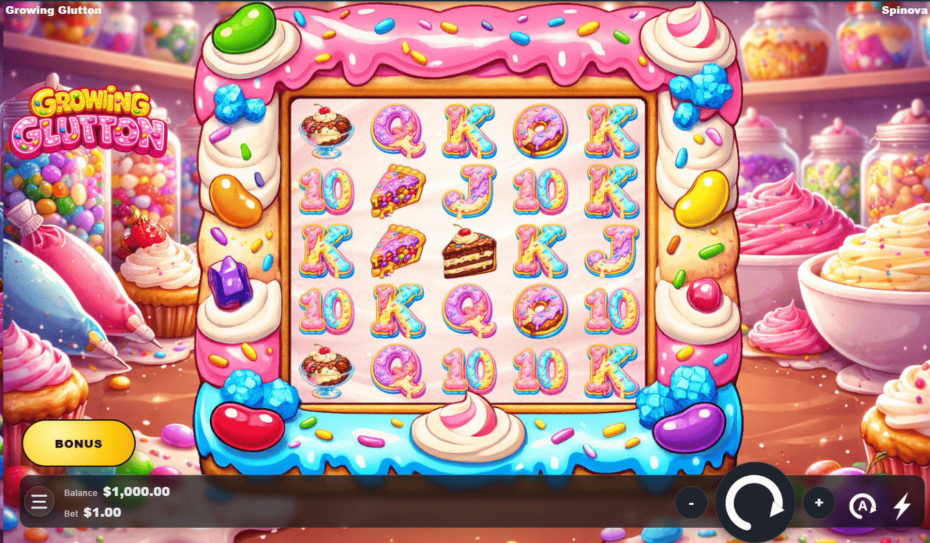 Growing Glutton slot gameplay reels