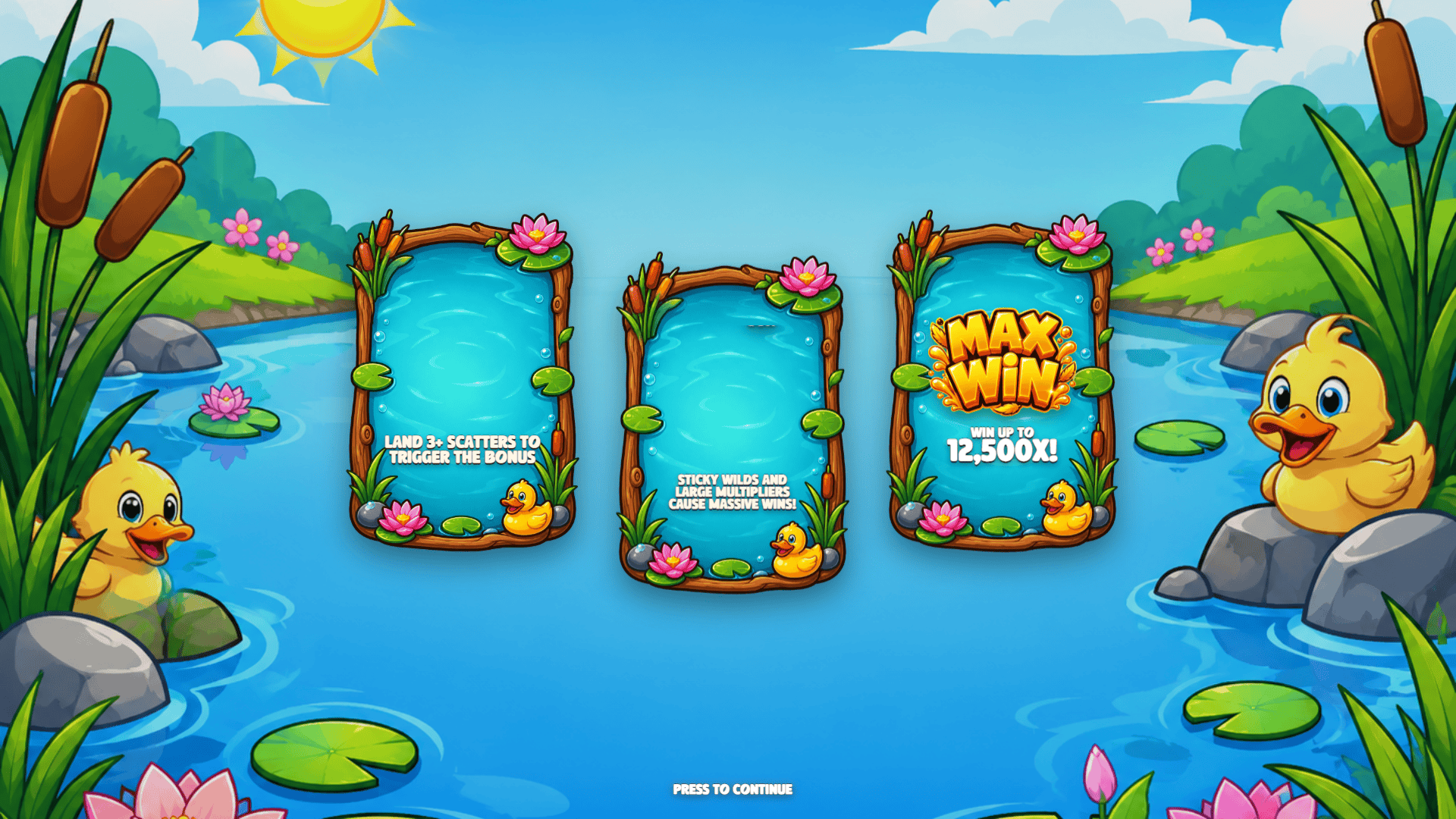 Quack Attack slot intro screen