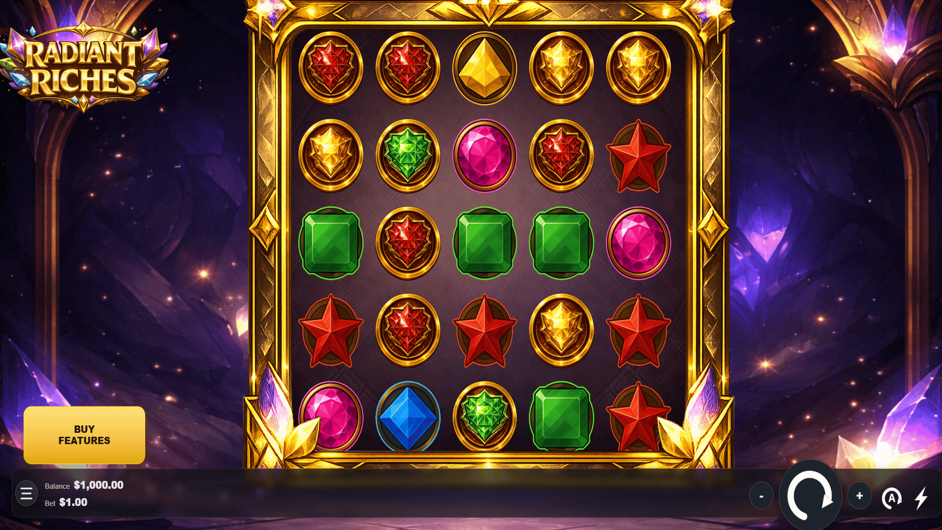 Radiant Riches slot gameplay reels