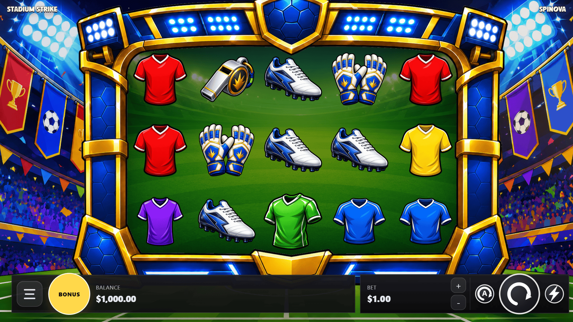 Stadium Strike slot gameplay reels