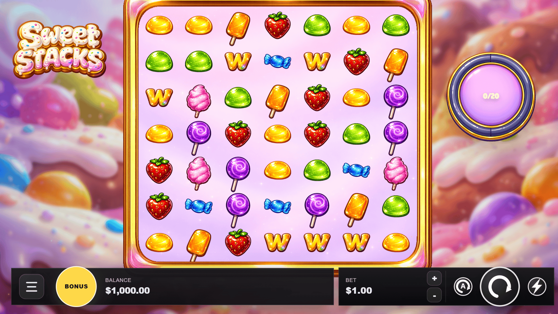 Sweet Stacks slot gameplay reels