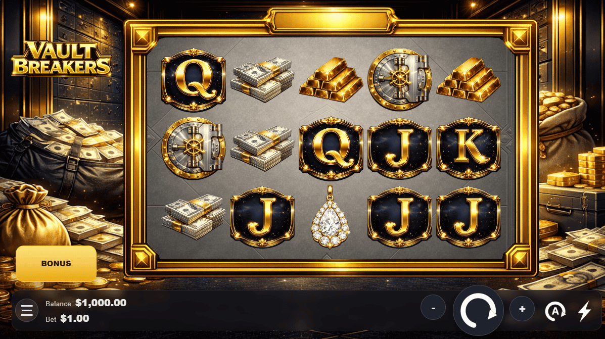 Vault Breakers slot gameplay reels
