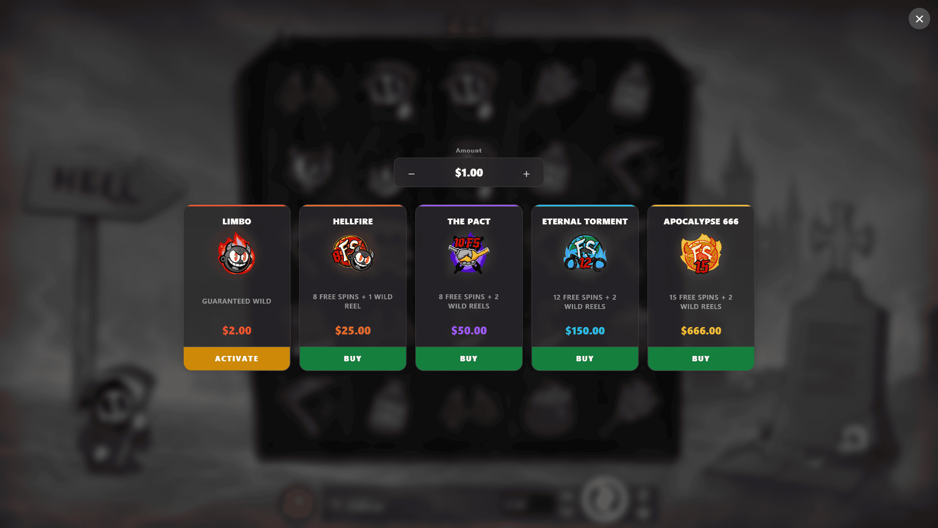 666 bonus buy menu