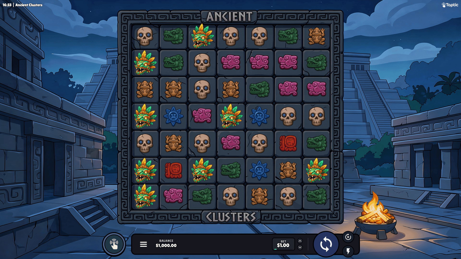 Ancient Clusters slot gameplay reels