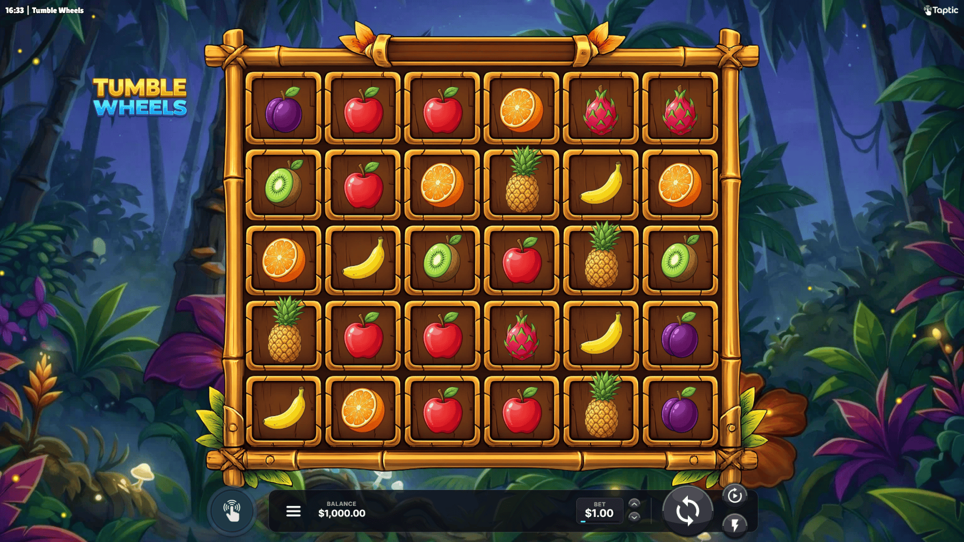 Tumble Wheels slot gameplay reels