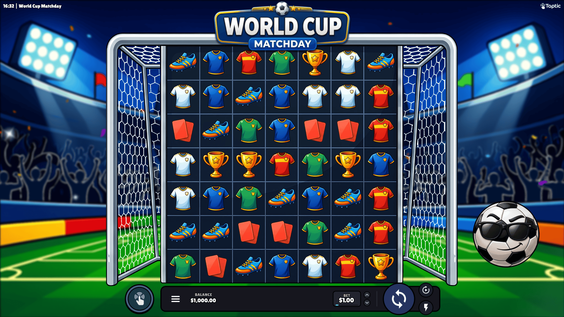 World Cup Matchday slot gameplay reels