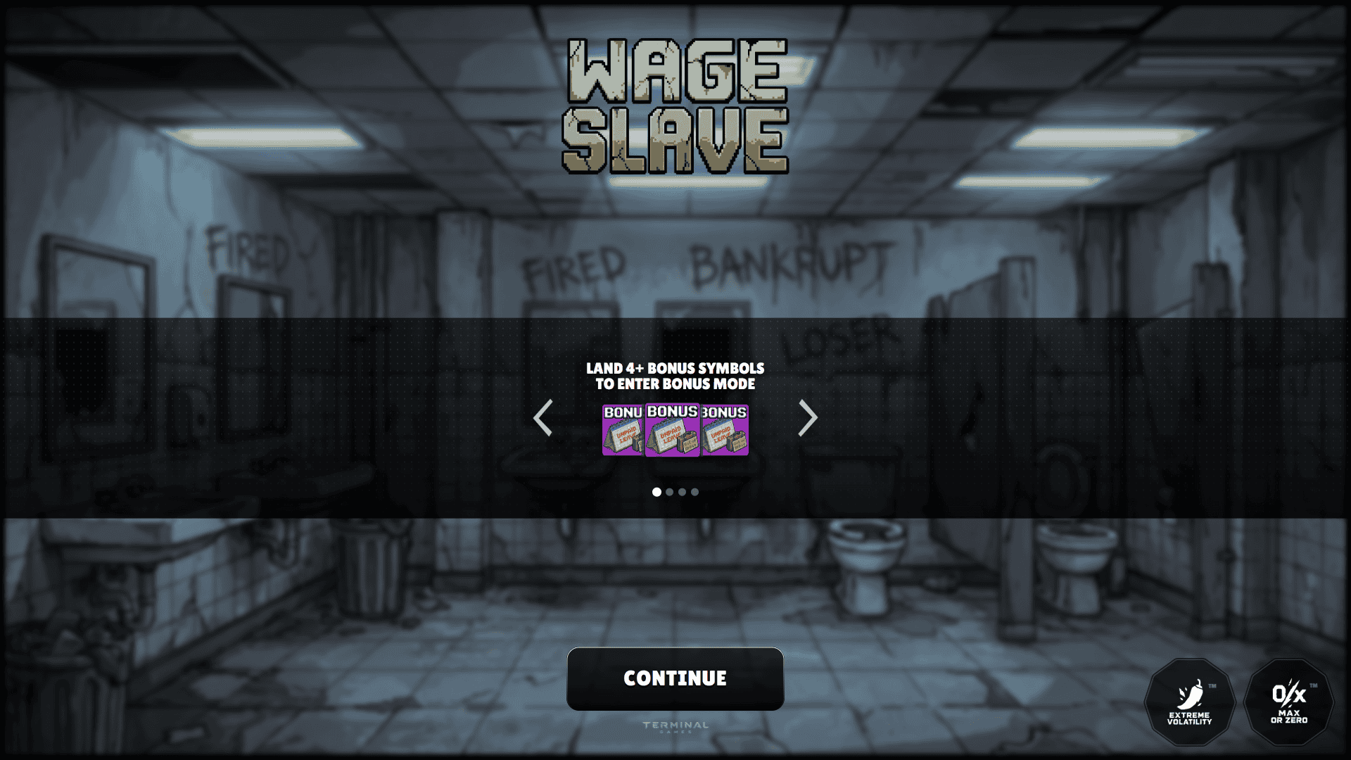 Wage Slave slot intro screen